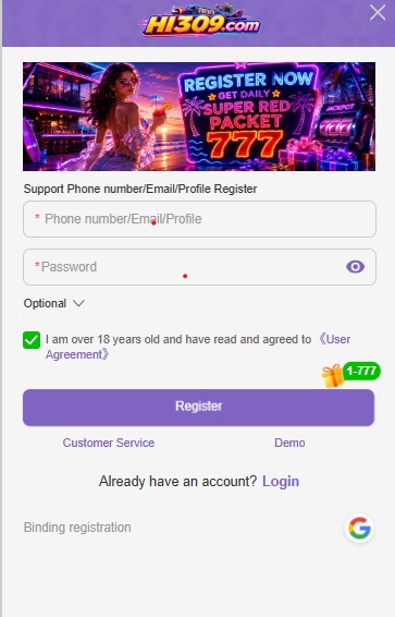 HI309 Game Register