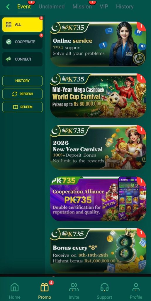 PK735 Game Bonuses