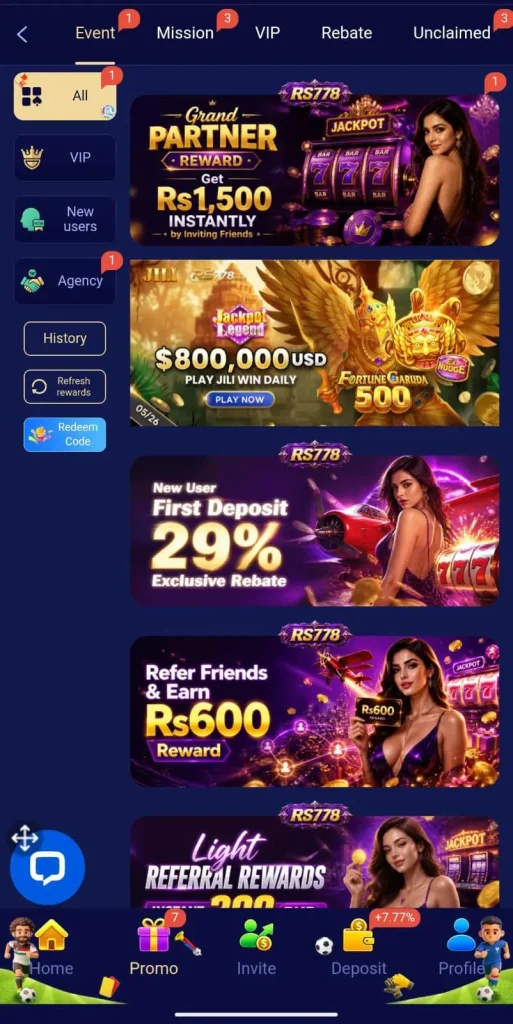 RS778 Game Bonuses